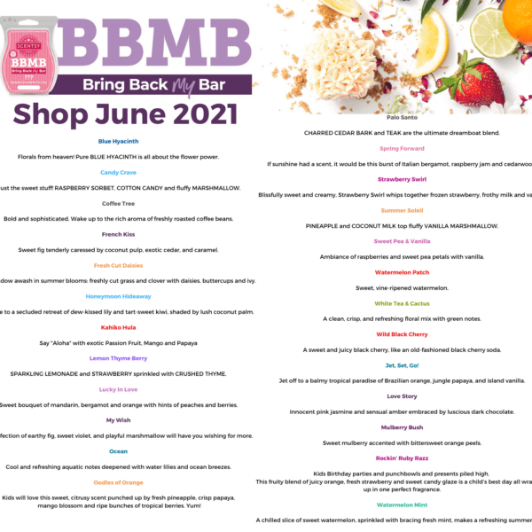 SCENTSY BRING BACK MY BAR JUNE 2021