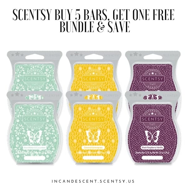 SCENTSY BUY 5 BARS, GET ONE FREE BUNDLE & SAVE INCANDESCENT SCENTSY