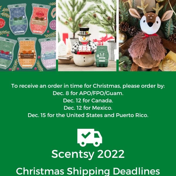 SCENTSY CHRISTMAS 2022 SHIPPING DEADLINE 600 x 600 px