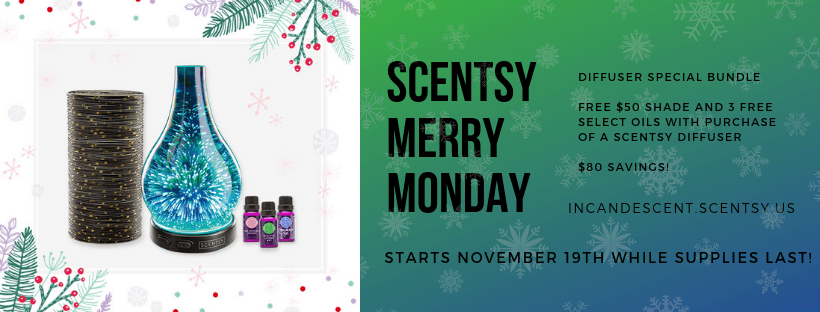 SCENTSY DIFFUSER BUNDLE SPECIAL - GET A FREE SHADE AND OILS