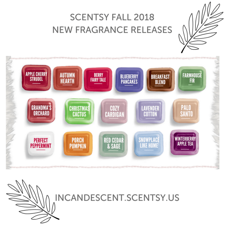 SCENTSY COMPLETE SCENT LIST FOR FALL WINTER 2018 2019 Incandescent