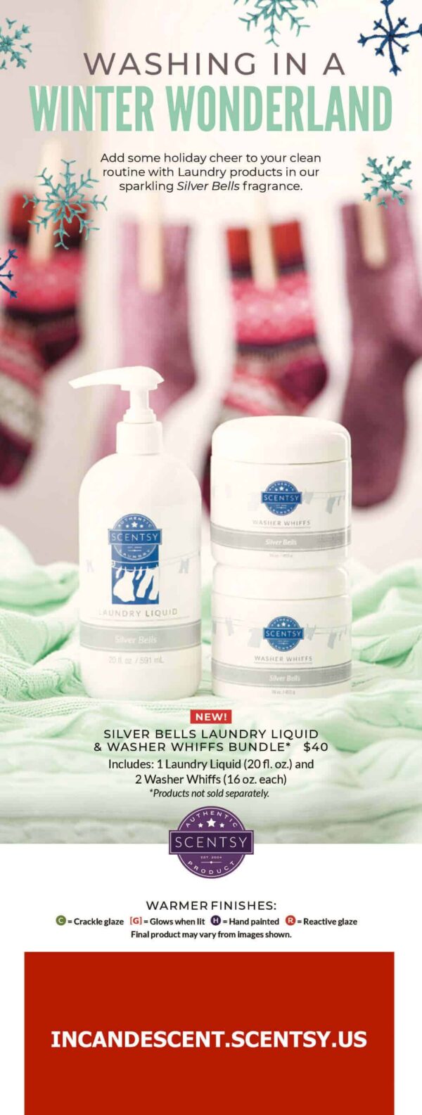 SILVER BELLS SCENTSY LAUNDRY BUNDLE