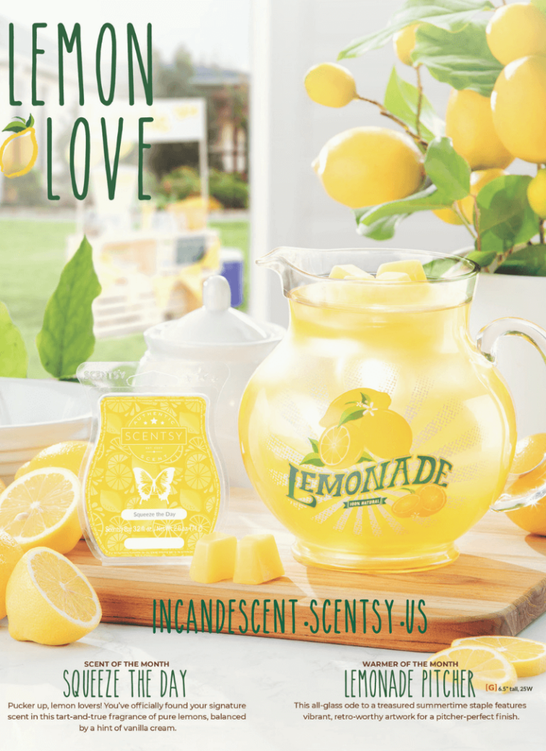 SCENTSY LEMONADE PITCHER JUNE 2019 WARMER & SCENT OF THE MONTH