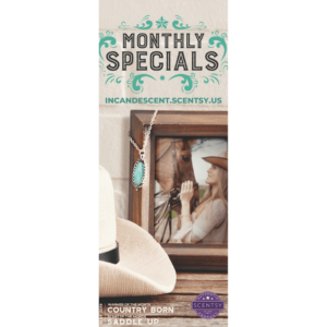 SCENTSY MAY 2019 WARMER & SCENT OF THE MONTH - COUNTRY BORN COWBOY HAT SCENTSY WARMER & SADDLE UP