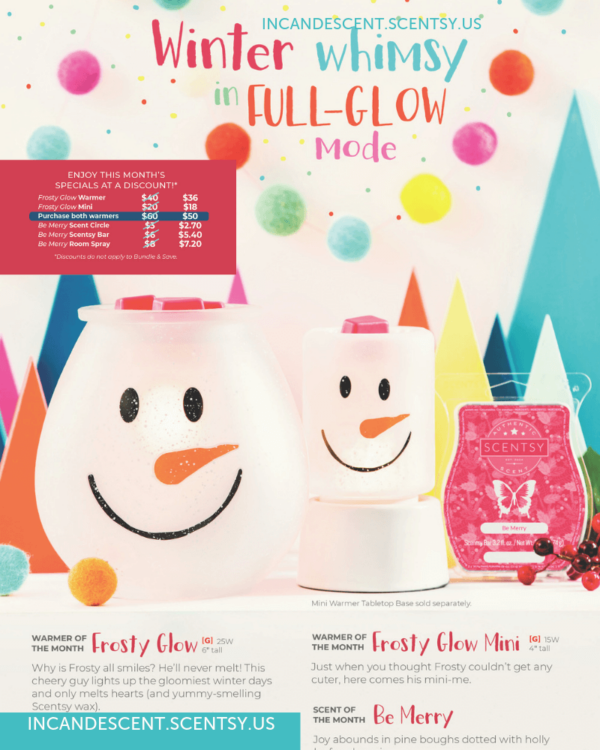 FROSTY GLOW SCENTSY WARMER AND MINI WARMER BUNDLE