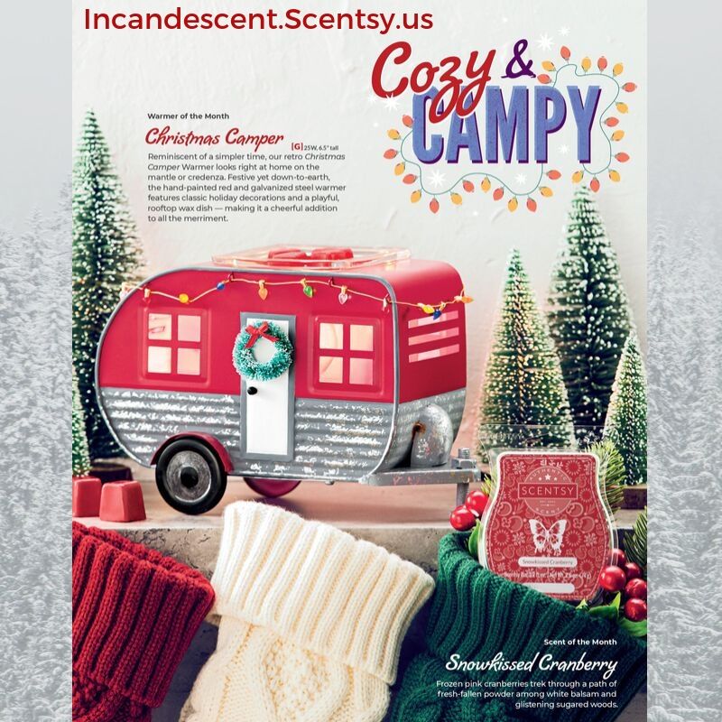 Scentsy November 2019 Warmer &Amp; Scent Of The Month - Christmas Camper Scentsy Warmer &Amp; Snowkissed Cranberry SCENTSY NOVEMBER 2019 SPECIALS - CHRISTMAS CAMPER RV SCENTSY WARMER