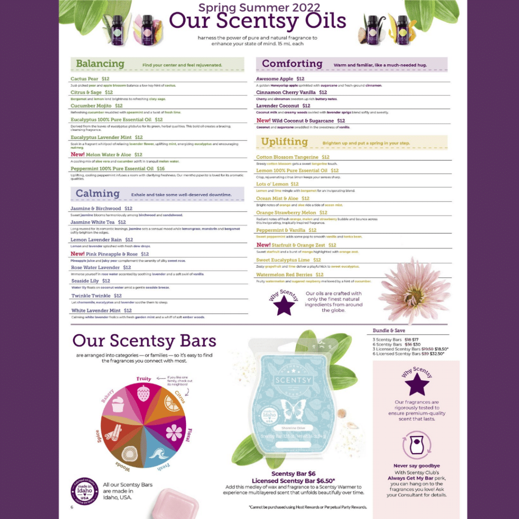 SCENTSY OILS SPRING 2022 1