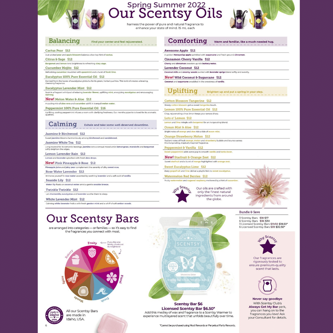 Scentsy Spring 2022 Catalog Scent List Shop Now Incandescent.Scentsy.us