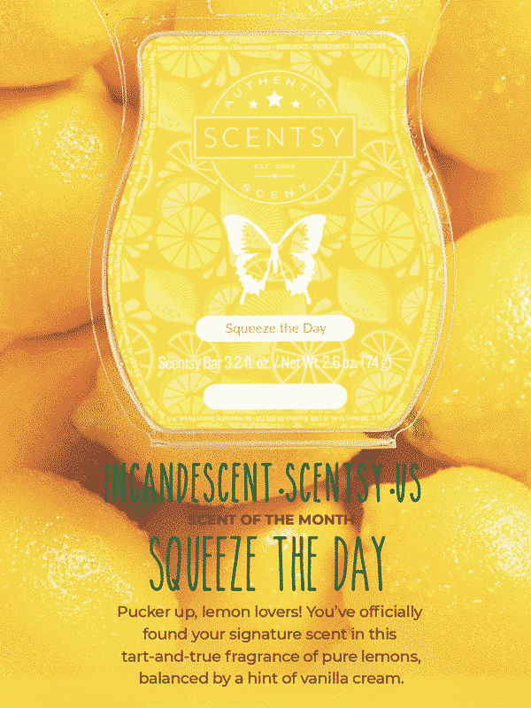 SCENTSY JUNE 2019 WARMER & SCENT OF THE MONTH - LEMONADE PITCHER SCENTSY WARMER & SQUEEZE THE DAY