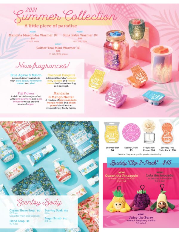 SCENTSY SUMMER COLLECTION 2021 BROCHURE PAGE 1