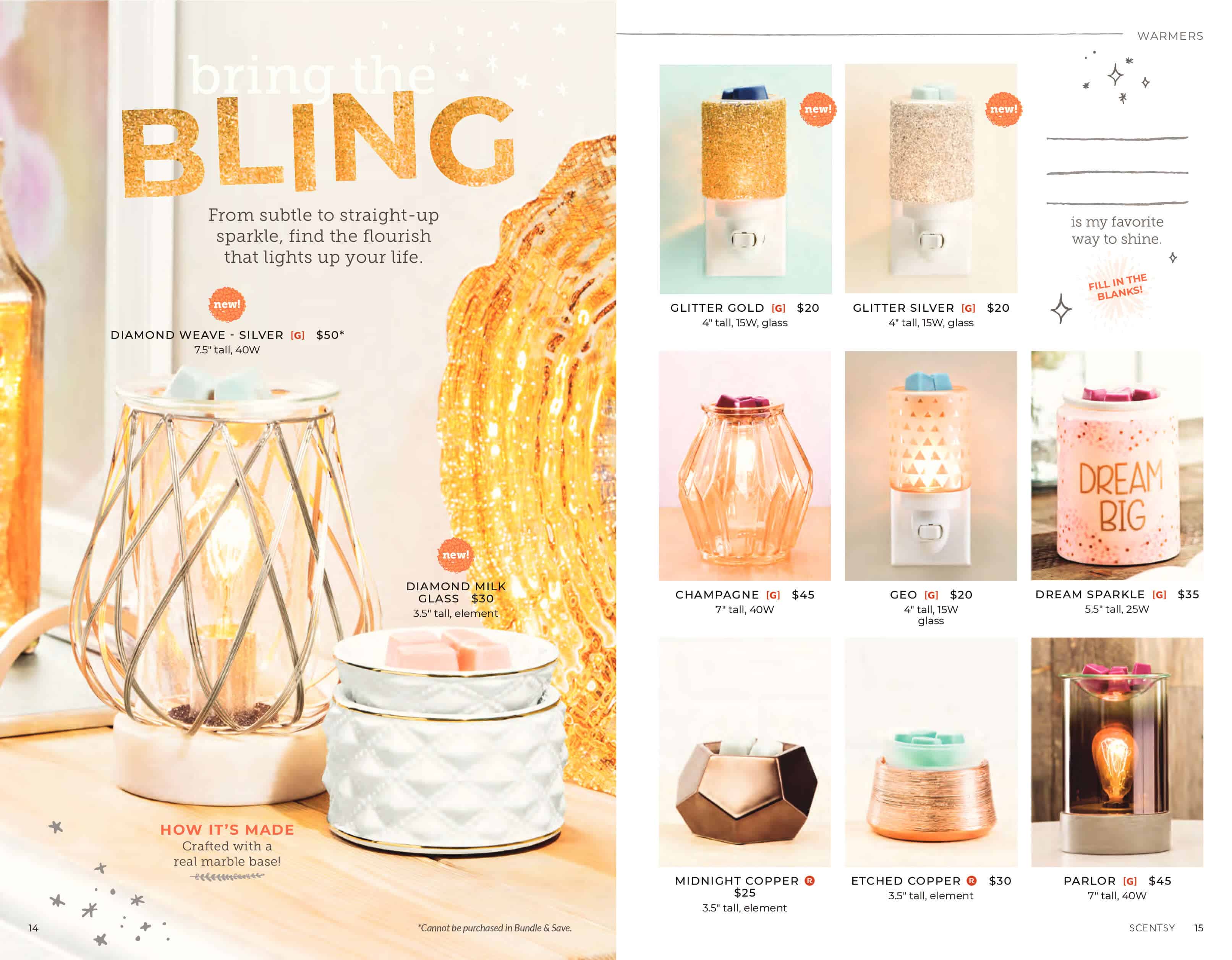 GLITTER GOLD NIGHTLIGHT MINI SCENTSY WARMER Shop Scentsy