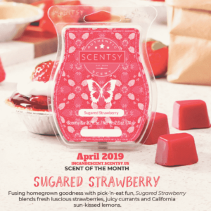 SCENTSY APRIL 2019 WARMER & SCENT OF THE MONTH - STRAWBERRY BASKET SCENTSY WARMER & SUGARED STRAWBERRY SCENTSY FRAGRANCE