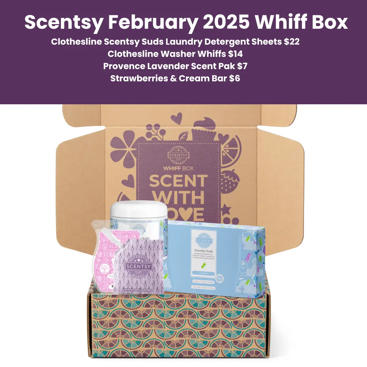 Scentsy February 2025 Whiff Box Spoiler | Scentsy Suds