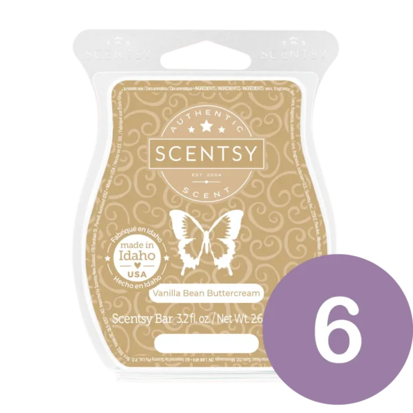 Vanilla Bean Buttercream 6 Scentsy Wax Bar Bundle