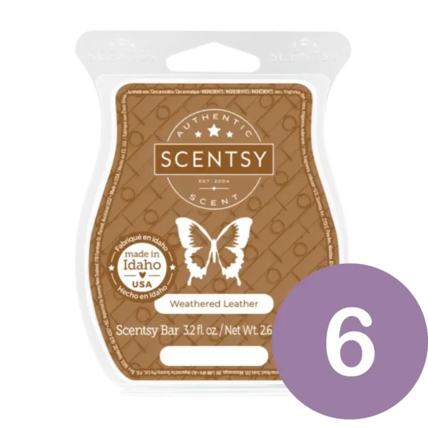 Weathered Leather 6 Scentsy Wax Bar Bundle