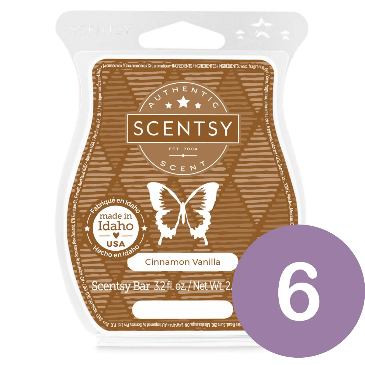 Cinnamon Vanilla Scentsy 6 Wax Bar Bundle