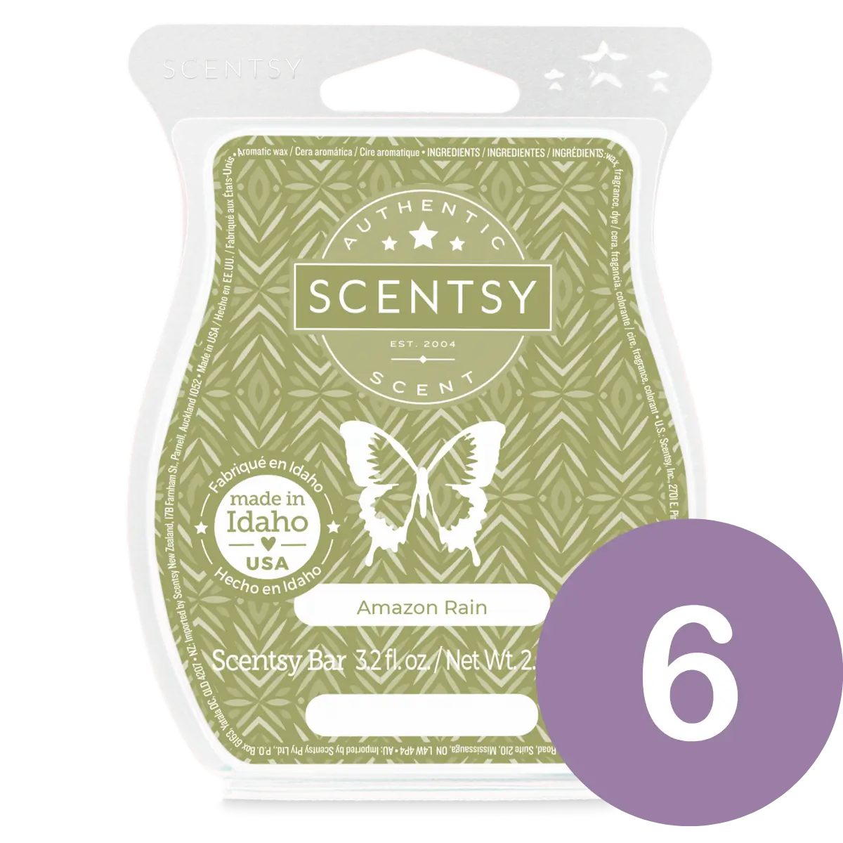 Amazon Rain 6 Scentsy Wax Bar Bundle