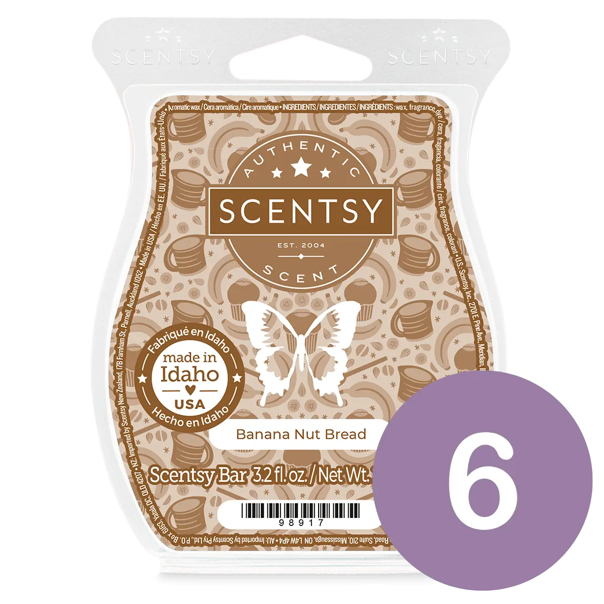 Banana Nut Bread 6 Scentsy Wax Bar Bundle
