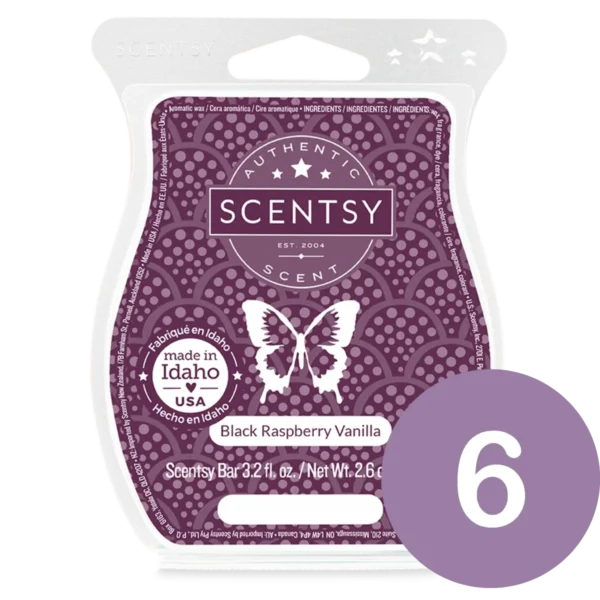 Black Raspberry Vanilla Scentsy 6 Wax Bar Bundle