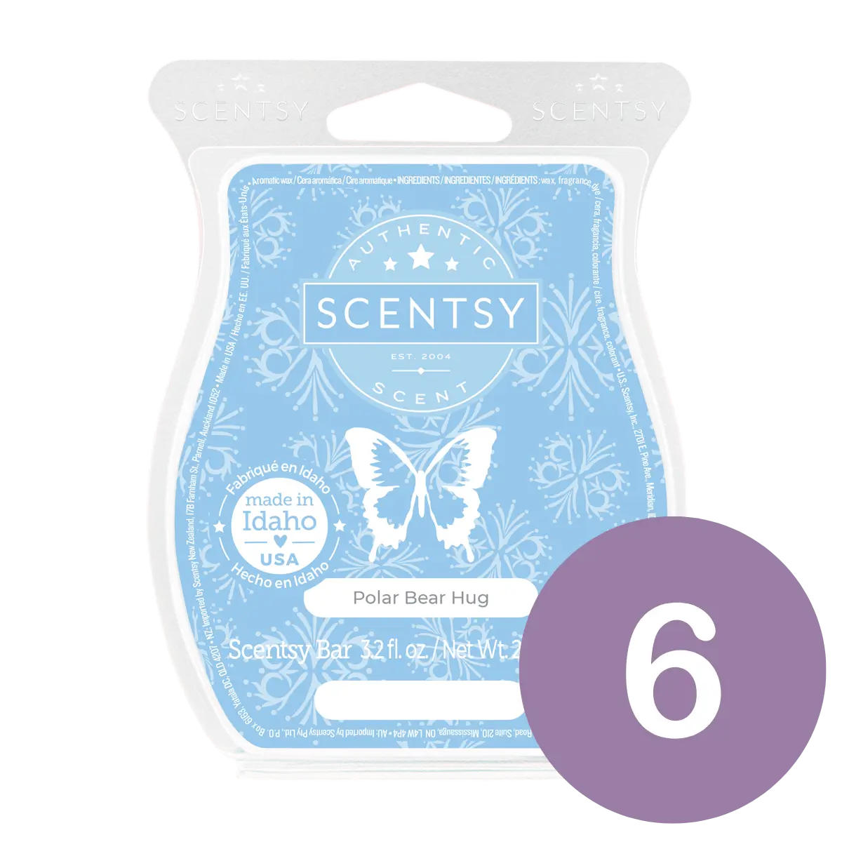 Polar Bear Hug 6 Scentsy Wax Bar Bundle