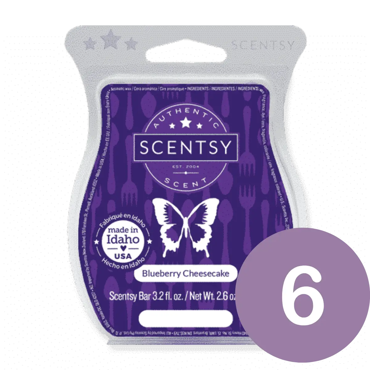 Blueberry Cheesecake 6 Scentsy Wax Bar Bundle