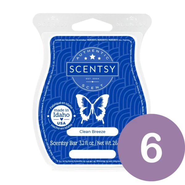 Clean Breeze 6 Scentsy Wax Bar Bundle