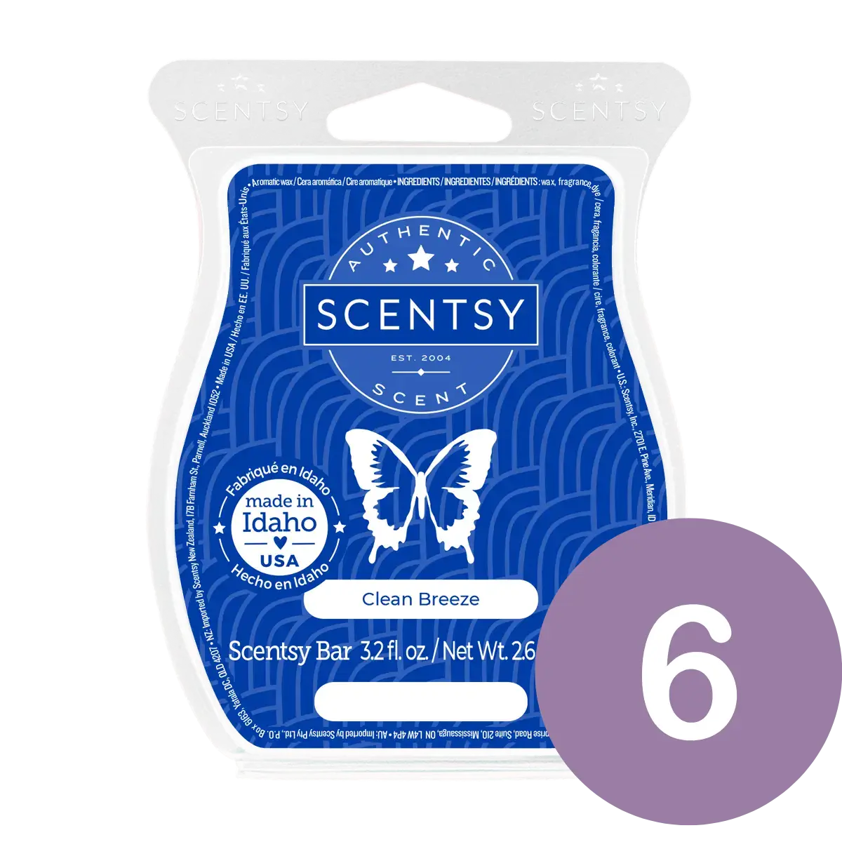 Clean Breeze 6 Scentsy Wax Bar Bundle