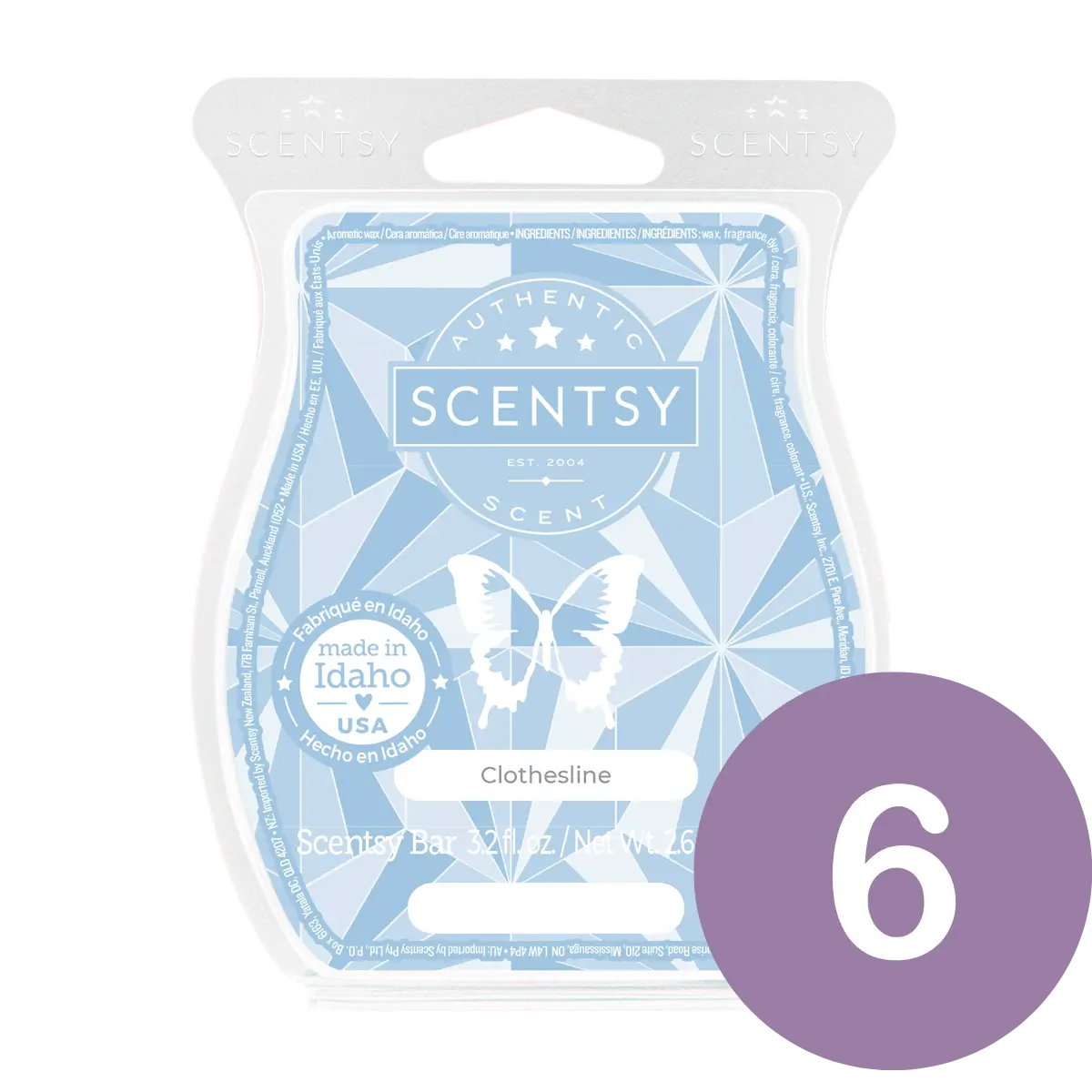 Clothesline Scentsy 6 Wax Bar Bundle