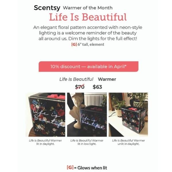 Scentsy April 2021 Warmer of the Month