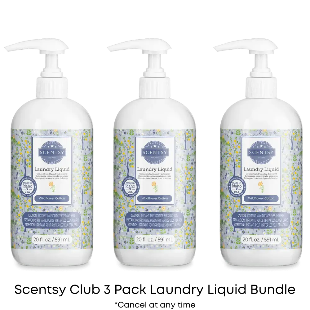 Wildflower Cotton Scentsy Laundry Liquid 3 Pack Bundle | Scentsy Club