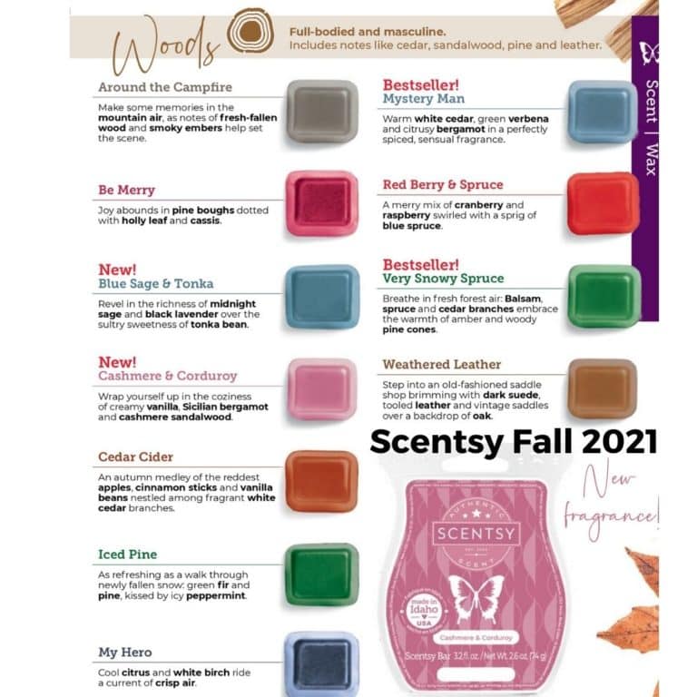 Scentsy Fall 2021 Catalog Scent List Incandescent.Scentsy.us