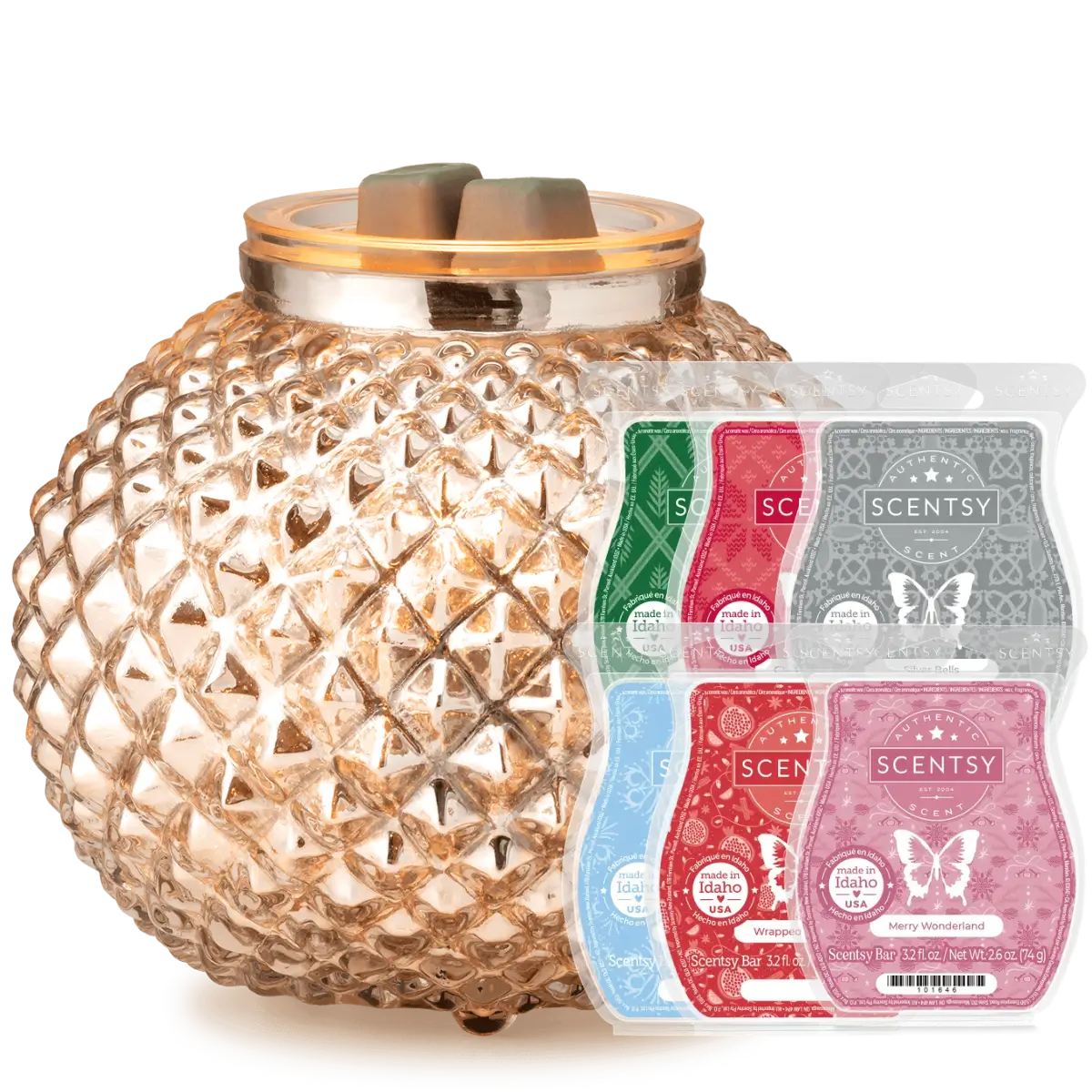 Victorian Glow Silver Scentsy Warmer & 6 Bar Holiday Gift Bundle
