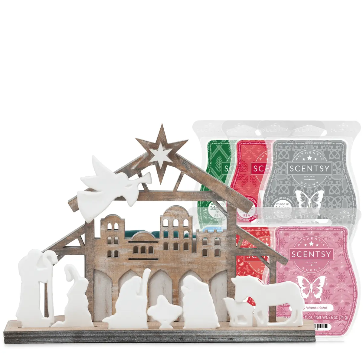 Heaven's View Nativity Scentsy Warmer & 6 Bar Holiday Gift Bundle
