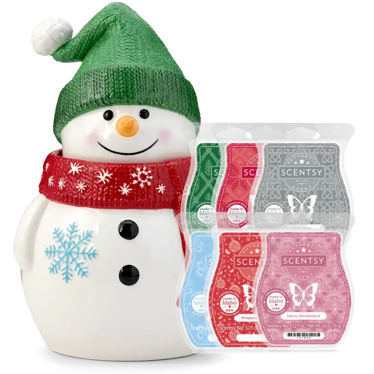 Looks Like Snow Snowman Scentsy Warmer & 6 Bar Holiday Gift Bundle