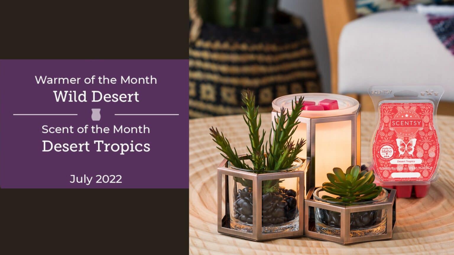 Scentsy July 2022 Warmer & Scent of the Month Wild Desert Succulent
