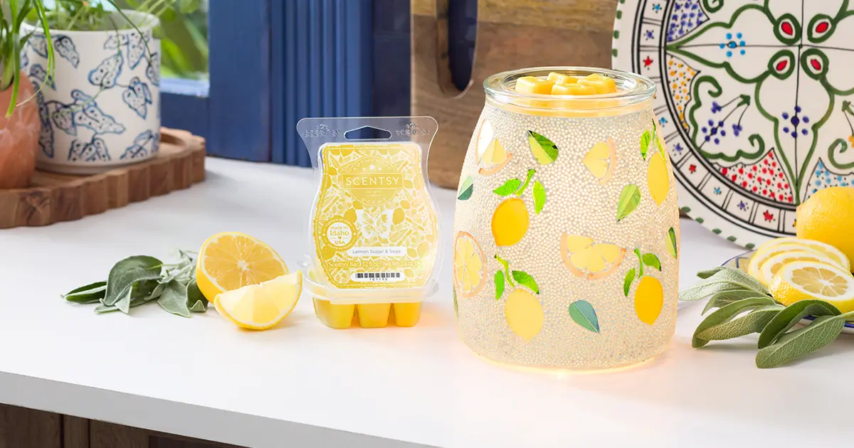 Scentsy June 2025 Warmer of the Month | Lemonly Yours + Lemon Sugar & Sage