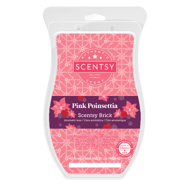 Scentsy Pink Poinsettia Brick 2021 Holiday2