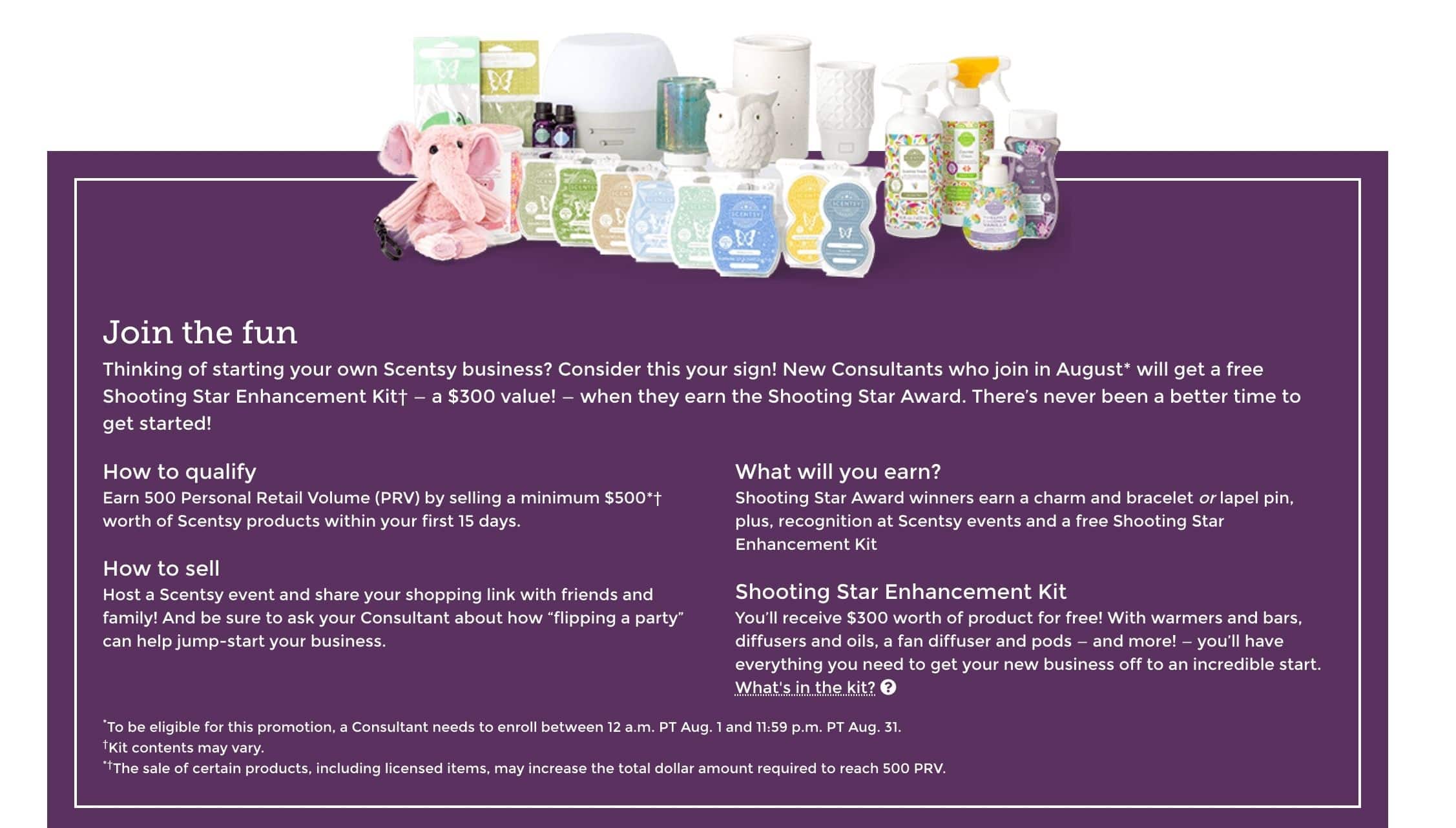 Scentsy Shooting Star Kit 2021 Fall Special