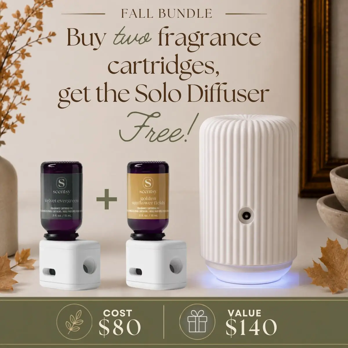 Scentsy Solo Diffuser Fall Bundle Deal