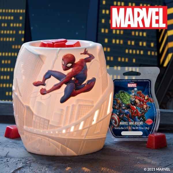 Scentsy X Marvel Collection (2026) With Spider-Man™ Arrives 7/20/2026 Scentsy Spider man Warmer