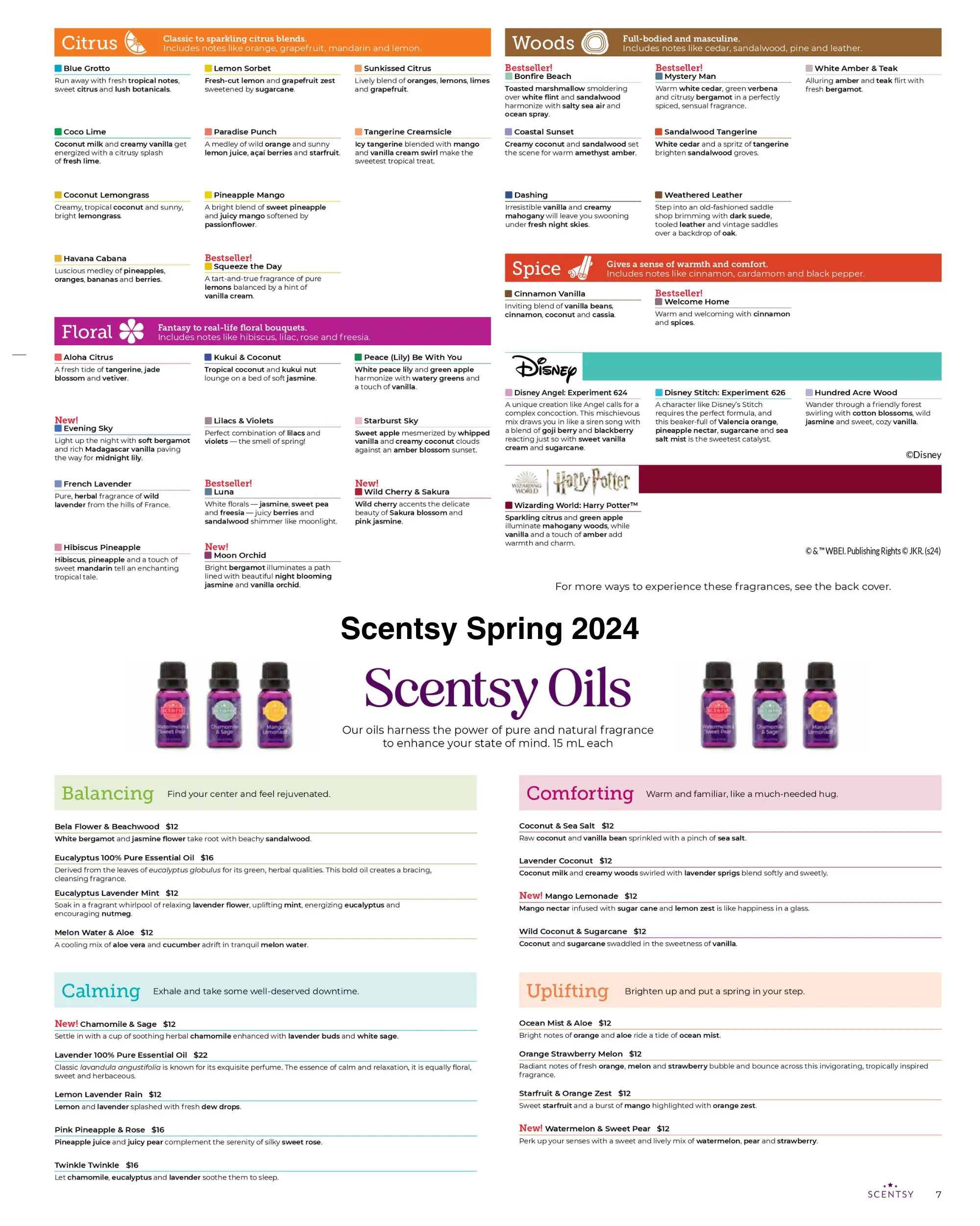 View the Scentsy 2024 Spring Summer Scent List