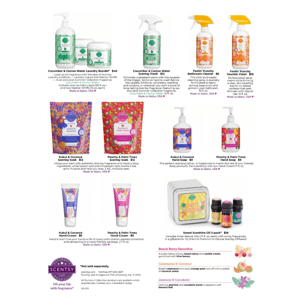 Scentsy 2022 Summer Collection