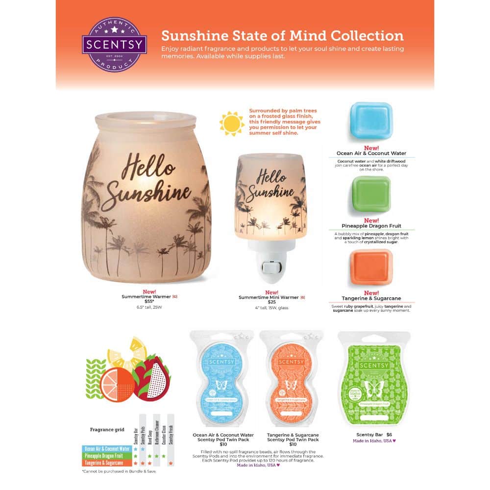 Scentsy Sunshine State of Mind Collection Summer 20231