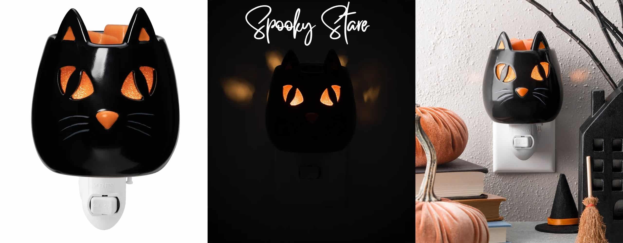 Spooky Stare Black Cat Mini Scentsy Warmer Incandescent.Scentsy.us