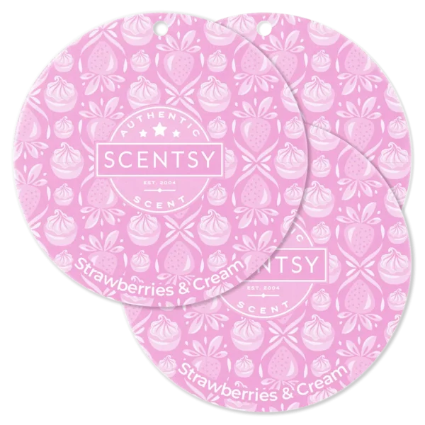 Strawberries & Cream Scentsy Scent Circle 3 Pack | March 2025