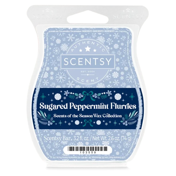 Sugared Peppermint Flurries Scentsy Wax Bar | Scents of the Season 2025