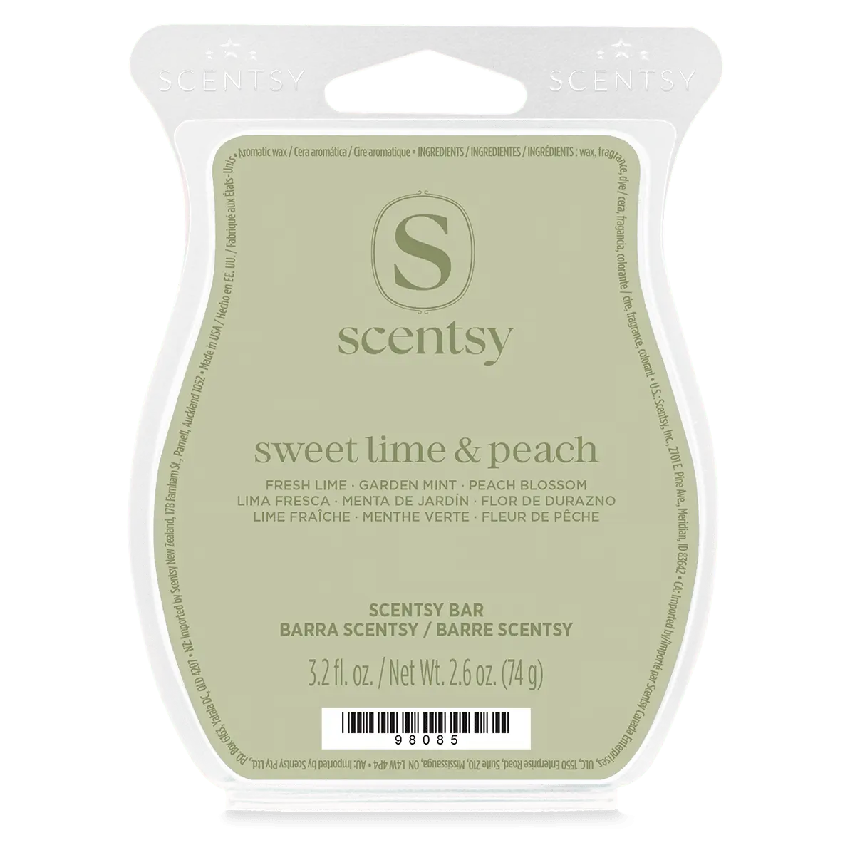 Sweet Lime &Amp; Peach Scentsy Bar (1) Sweet Lime & Peach Scentsy Wax Bar