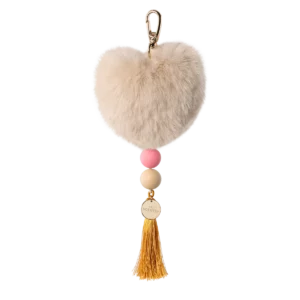 Taupe Heart Scentsy Bag Charm Clip with Vanilla Bean Buttercream
