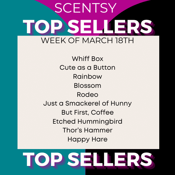 Scentsy Top Sellers - Week of March 18, 2024