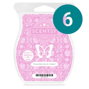 Strawberries & Cream Scentsy 6 Bar Wax Bundle
